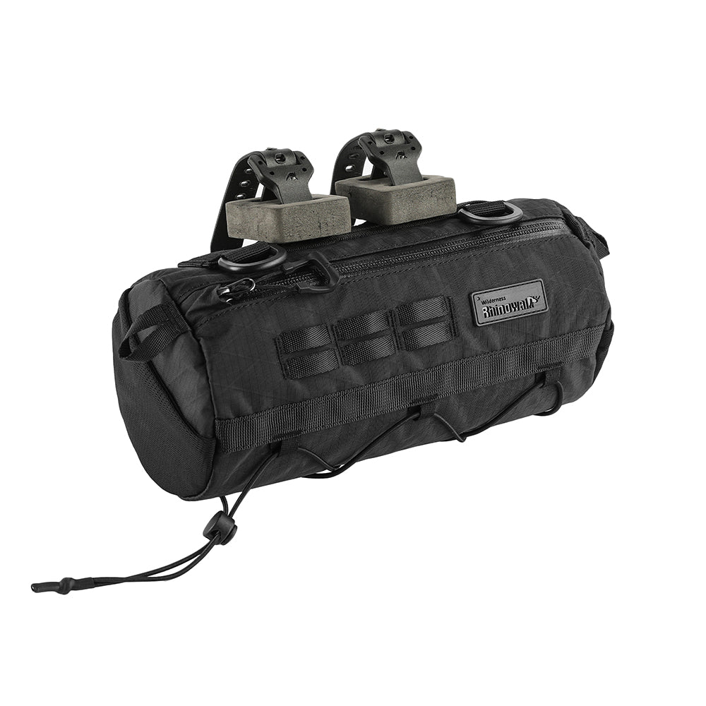 Rhinowalk Bike Handlebar Bag 2.8L with MOLLE System, YKK Zipper & Three-Point Fixation for Road Bikes