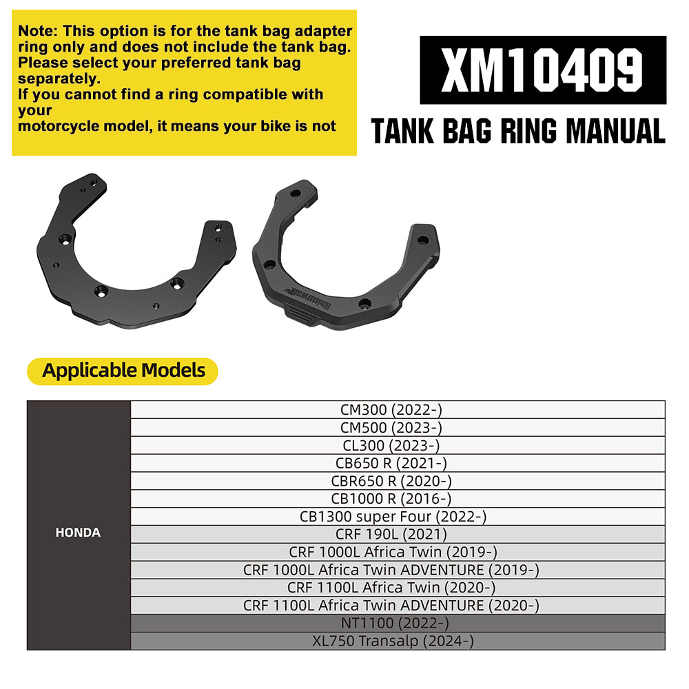 RhinoWalk 6.5L Expandable Motorcycle Tank Bag - Magnetic Quick Release & Anti-Theft Design