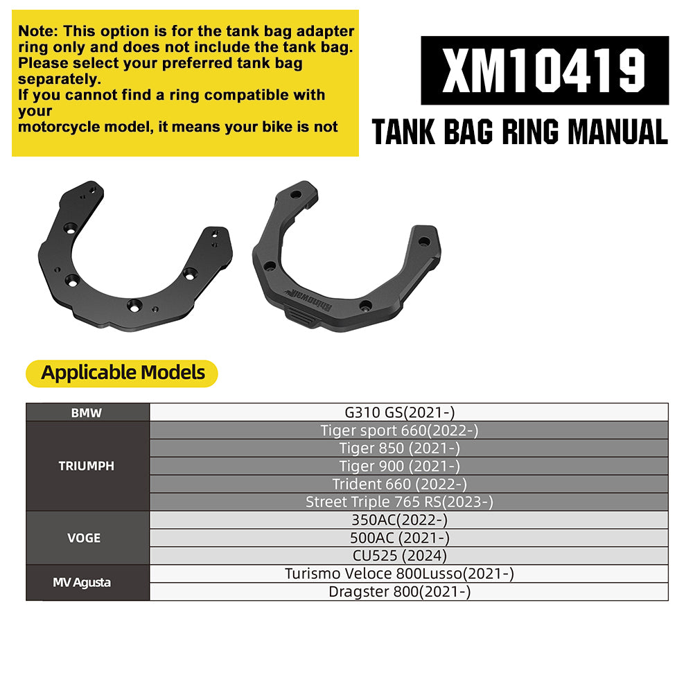 RhinoWalk 6.5L Expandable Motorcycle Tank Bag - Magnetic Quick Release & Anti-Theft Design