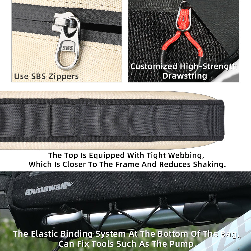 Rhinowalk Bicycle Frame Bag - Water-Resistant, Leg-Safe Design with Organized Storage for Cycling Essentials
