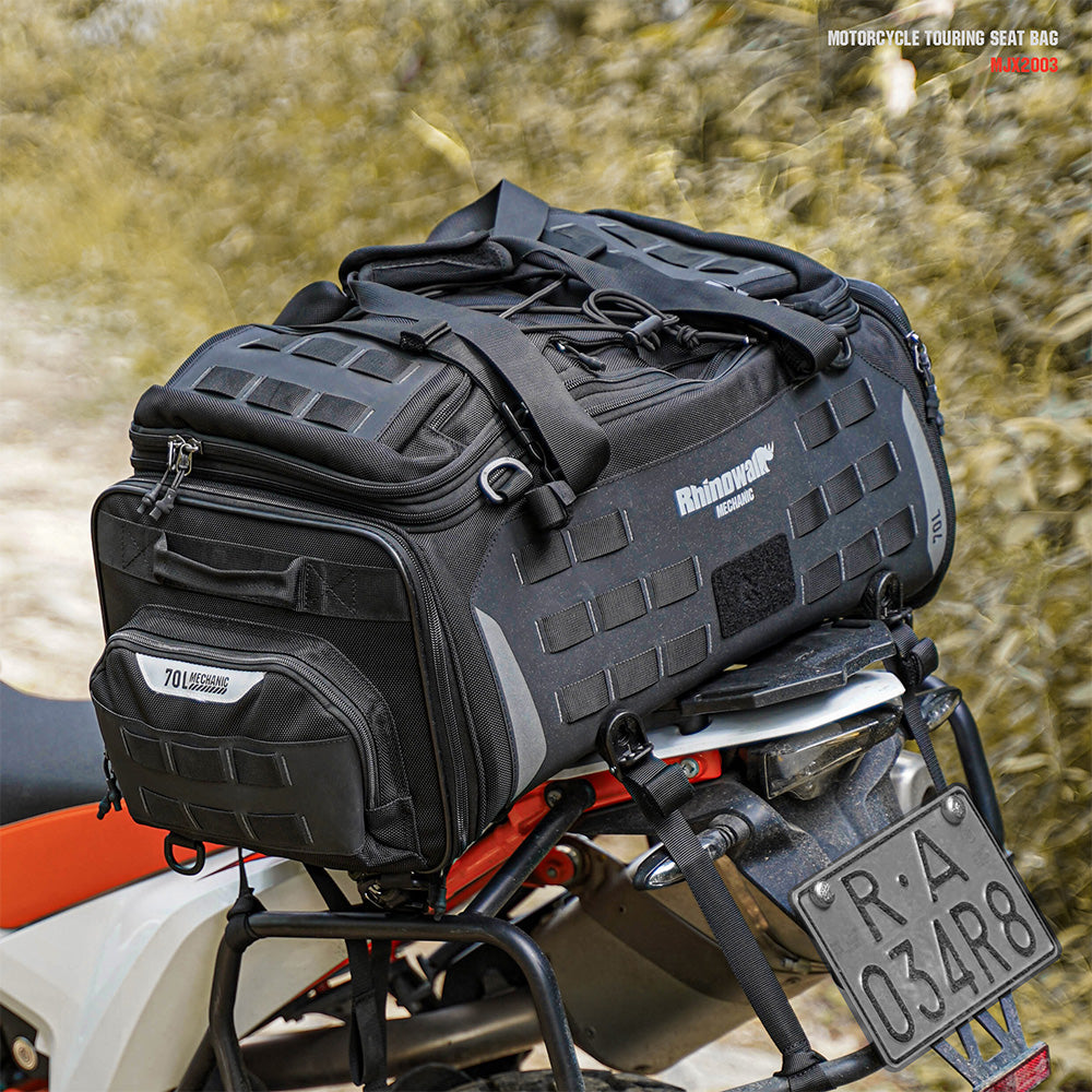 Rhinowalk Waterproof Motorcycle Seat & Tail Bag with Rain Cover