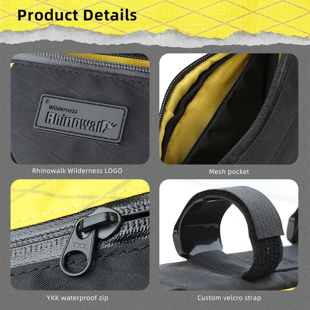 Rhinowalk Waterproof Bicycle Frame Bag - 0.9L Triangle Bike Bag - Triangle Bike Storage Bag with Zippers & Velcro Straps