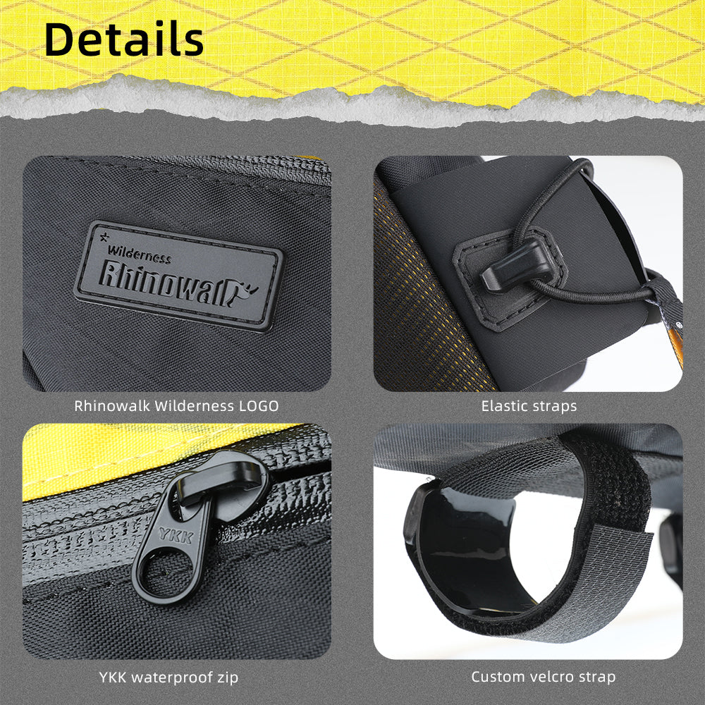 Rhinowalk 1.2L Waterproof Bike Top Tube Bag - Phone Holder & Dual Fixing Methods for Cycling