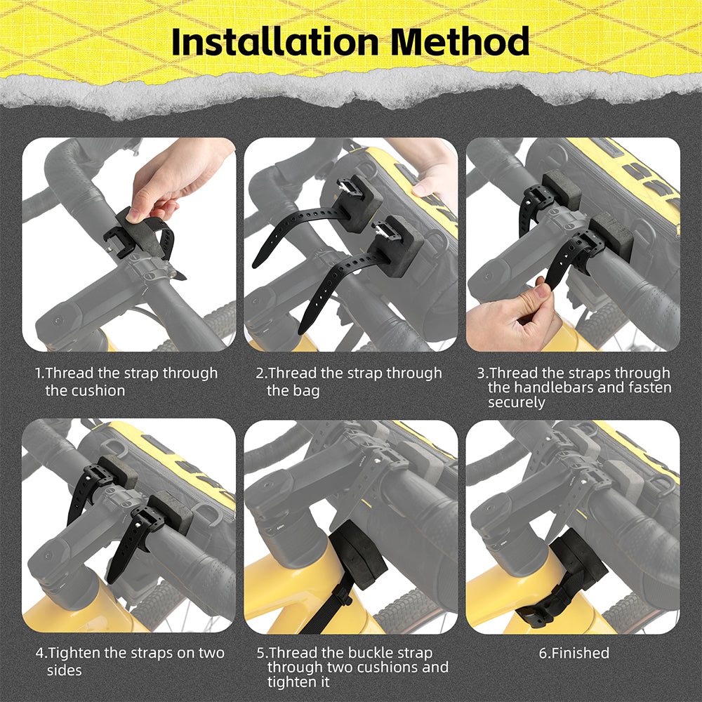 Rhinowalk Bike Handlebar Bag 2.8L with MOLLE System, YKK Zipper & Three-Point Fixation for Road Bikes