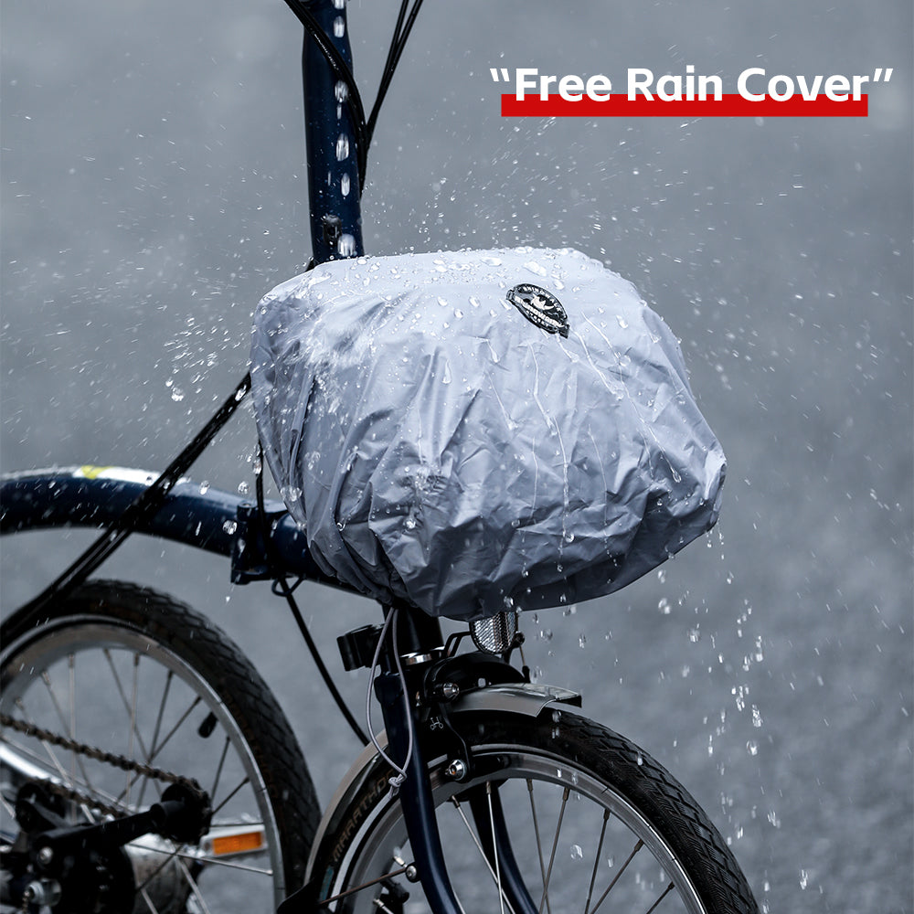 Rhinowalk Folding Bike Handlebar Bag 6.5L Quick-Release Urban Cycling  Waterproof with Rain Cover for Brompton Bikes