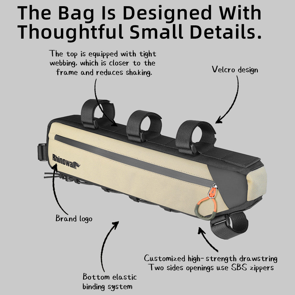 Rhinowalk Bicycle Frame Bag - Water-Resistant, Leg-Safe Design with Organized Storage for Cycling Essentials