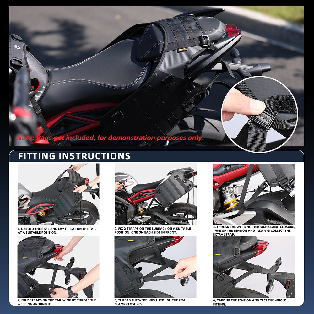 Rhinowalk Universal Motorcycle Tank/Bumper Saddle Bag Mounting Base