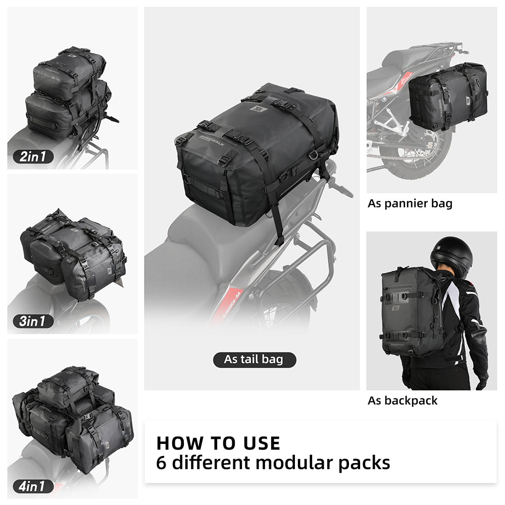 Rhinowalk 30L Waterproof Motorcycle Tail & Side Bag
