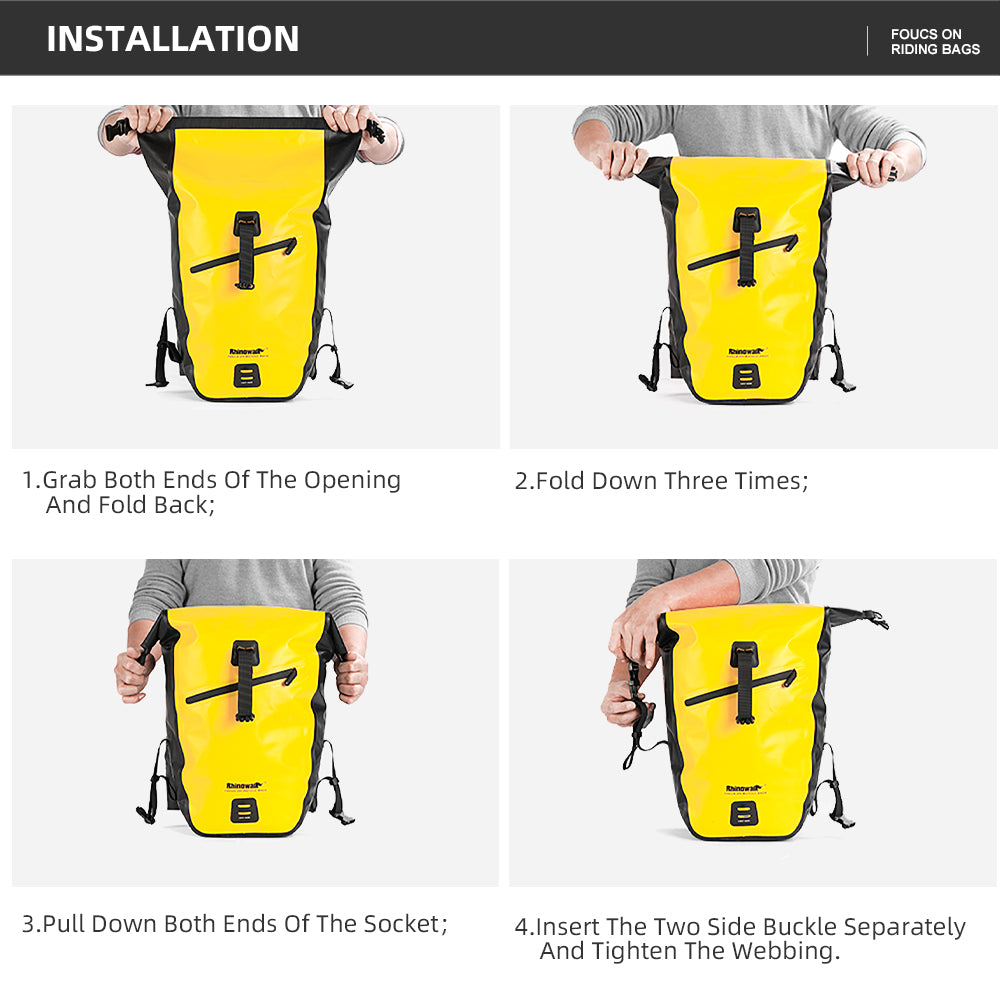 Rhinowalk Waterproof Bike Bag 20L/27L Travel Cycling Bag Basket Bicycle Rear Rack Tail Seat Trunk Bags bicycle bags & panniers RK19662 RK19663