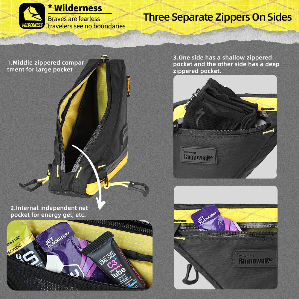 Rhinowalk Waterproof Bicycle Frame Bag - 0.9L Triangle Bike Bag - Triangle Bike Storage Bag with Zippers & Velcro Straps
