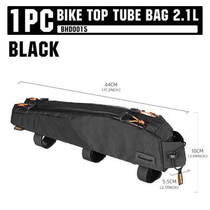 Rhinowalk Wilderness 2.1L Waterproof Bike Top Tube Bag - Adjustable Storage for Cycling