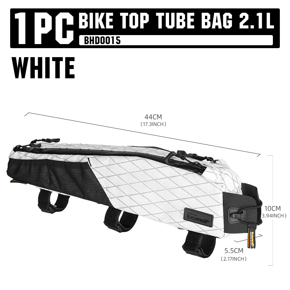 Rhinowalk Wilderness 2.1L Waterproof Bike Top Tube Bag - Adjustable Storage for Cycling