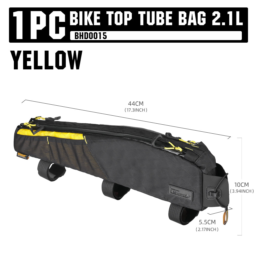 Rhinowalk Wilderness 2.1L Waterproof Bike Top Tube Bag - Adjustable Storage for Cycling