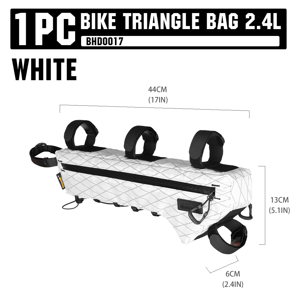 Rhinowalk Wilderness 2.4L Waterproof Bike Frame Bag - Fits 54+ Bike Sizes, No Water Bottle Interference
