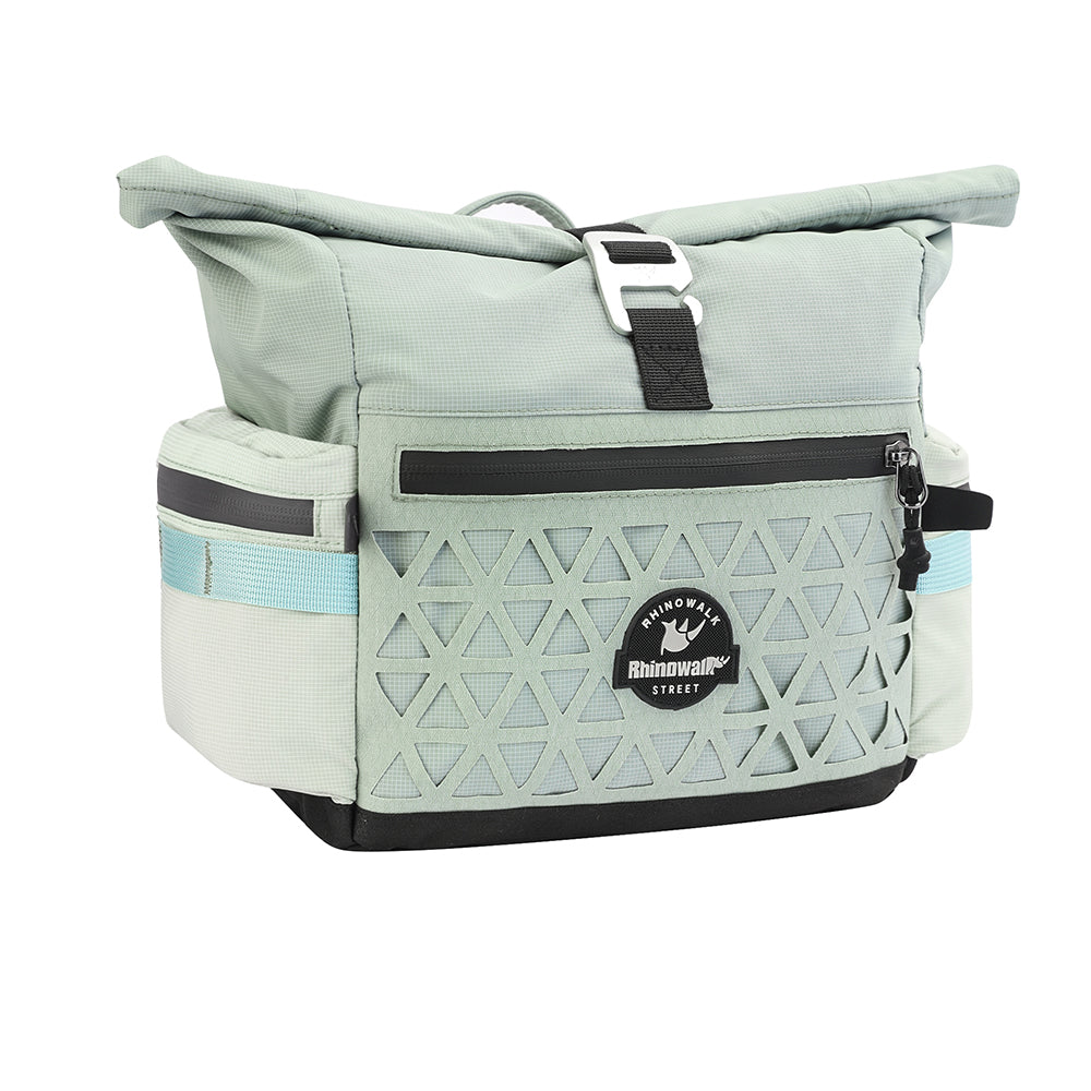 Rhinowalk Folding Bike Handlebar Bag 6.5L Quick-Release Urban Cycling  Waterproof with Rain Cover for Brompton Bikes