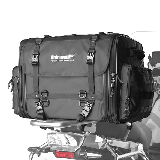 Rhinowalk 26L Expandable Motorcycle Tail Bag – Up to 80L Travel Luggage