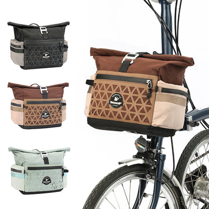 Rhinowalk Folding Bike Handlebar Bag 6.5L Quick-Release Urban Cycling  Waterproof with Rain Cover for Brompton Bikes