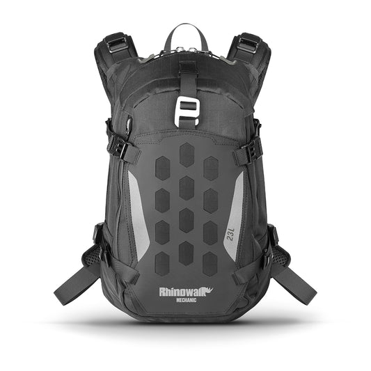 Rhinowalk 23L Motorcycle Backpack - Magnetic Buckle, Helmet Holder, MOLLE System & Ergonomic Design