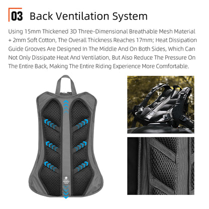 Rhinowalk 23L Motorcycle Backpack - Magnetic Buckle, Helmet Holder, MOLLE System & Ergonomic Design