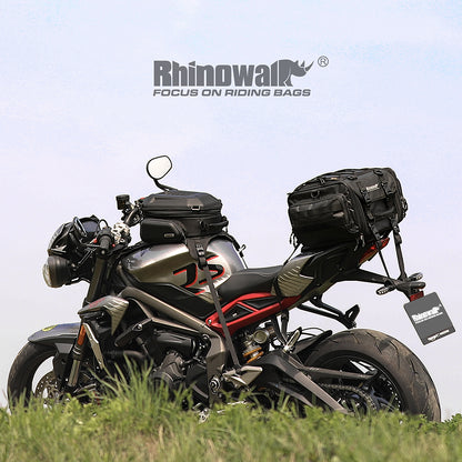 Rhinowalk Motorcycle Tank Bag, 15-18L Expandable Motorcycle Storage, Waterproof All Weather-Carbon Fiber Black MTR3001