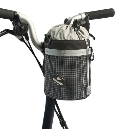 Rhinowalk Bike Handlebar Bag - Quick-Release Urban Cycling Waterproof Bag for Brompton Dahon Folding Bikes with Shoulder Strap