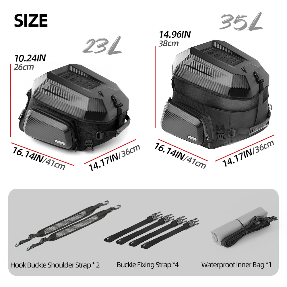 Rhinowalk Motorcycle Tail Bag Waterproof 23L-35L MFT2310