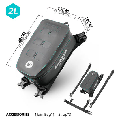 Rhinowalk Motorcycle Tank Bag With Removable Inner Liner MOLLE Top Flap 2L Waterproof Motor Front Storage MCY2601