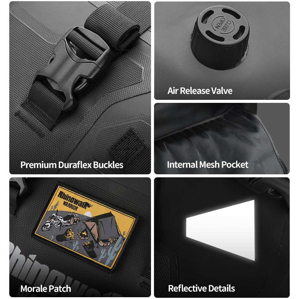 Rhinowalk Motorcycle Quick Release Side Bag 24L Waterproof 1 Or 2 PIece Motor Saddle Storage Bag With Support Board Air Valve MYS2406