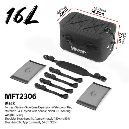 Rhinowalk 16L Motorcycle Side Case Expansion Waterproof Bag - Durable Moto Luggage for Adventure Riding