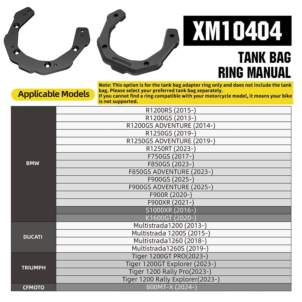 RhinoWalk 6.5L Expandable Motorcycle Tank Bag - Magnetic Quick Release & Anti-Theft Design