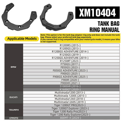 RhinoWalk 6.5L Expandable Motorcycle Tank Bag - Magnetic Quick Release & Anti-Theft Design