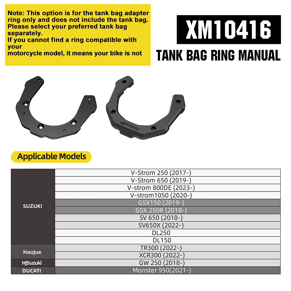 RhinoWalk 6.5L Expandable Motorcycle Tank Bag - Magnetic Quick Release & Anti-Theft Design