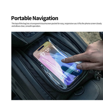 Rhinowalk Motorcycle Hard Shell Bag 16L Motorcycle Scooter Tunnel Bag With Rain Cover Shoulder Bag Suitable For Honda BMW YAMAHA MFT2311