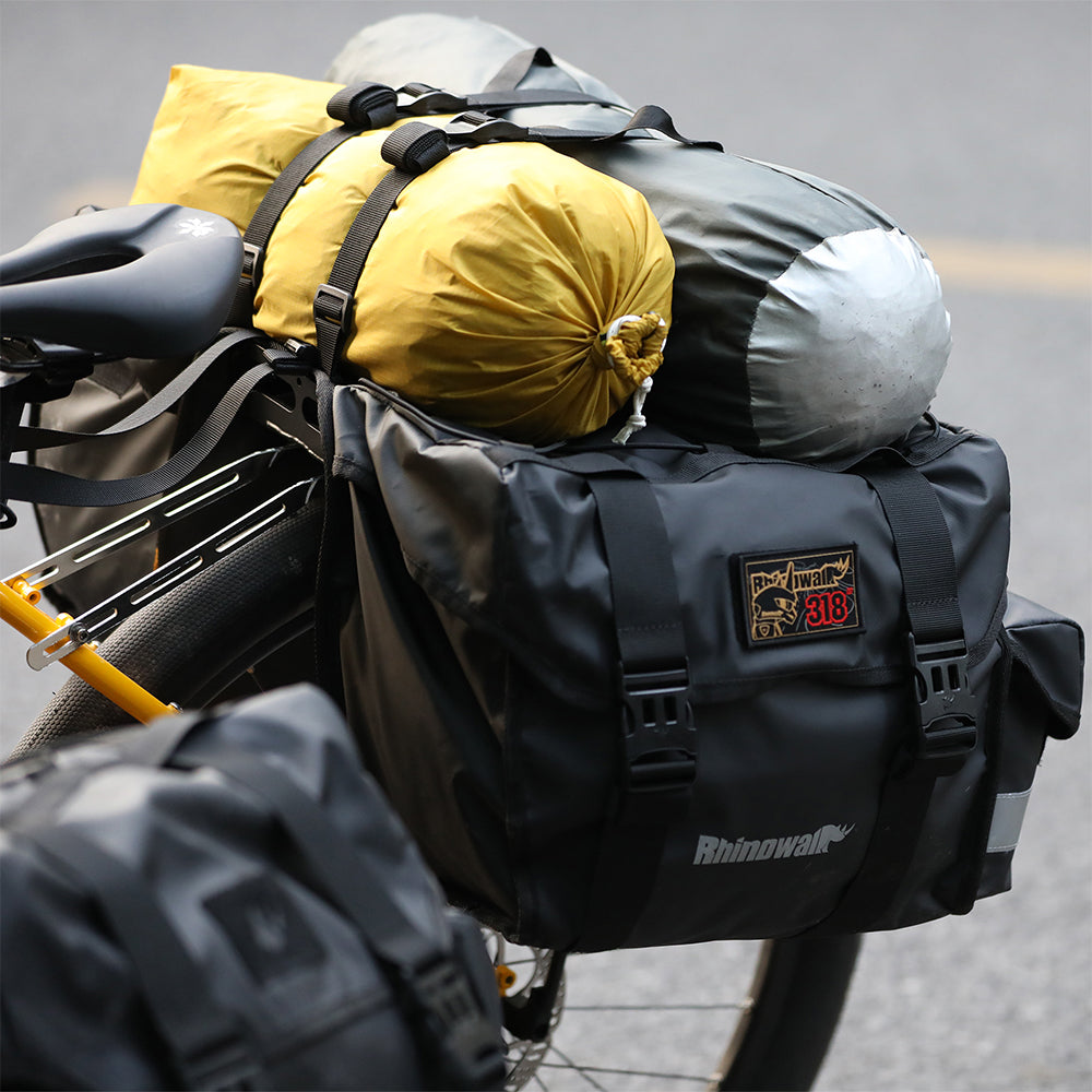 Rhinowalk Double Pannier Bag for Long Distance Cycling - Waterproof 3-Size Bicycle Rear Rack Bags