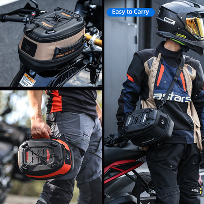 RhinoWalk 6.5L Expandable Motorcycle Tank Bag - Magnetic Quick Release & Anti-Theft Design