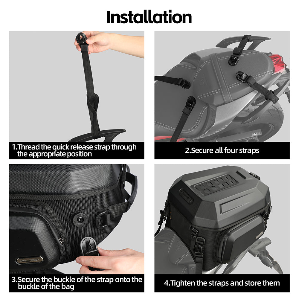 Rhinowalk Motorcycle Tail Bag Waterproof 23L-35L