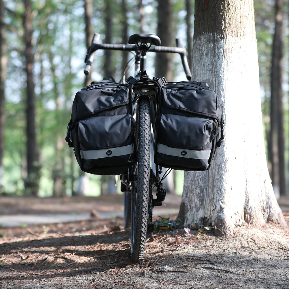 Rhinowalk Double Pannier Bag for Long Distance Cycling - Waterproof 3-Size Bicycle Rear Rack Bags