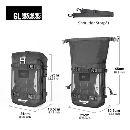 Rhinowalk Motorcycle Front Bumper Bag 6L Waterproof with MOLLE System & Detachable Inner Bag