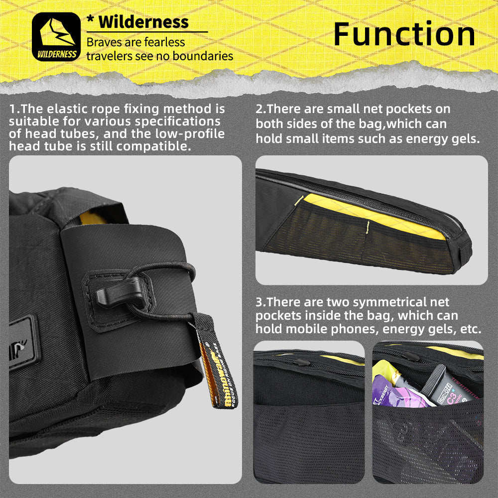 Rhinowalk Wilderness 2.1L Waterproof Bike Top Tube Bag - Adjustable Storage for Cycling