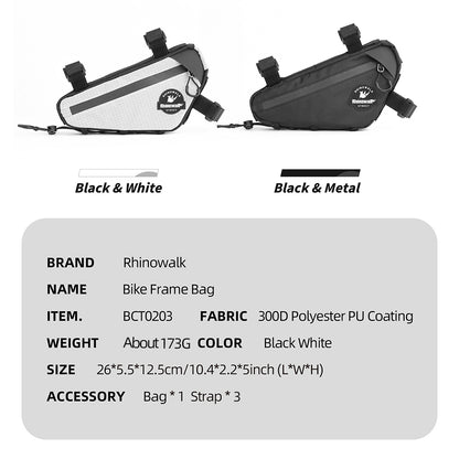 Rhinowalk Lightweight Water-Resistant Bike Frame Bag for Road/Gravel/Mountain Bikes