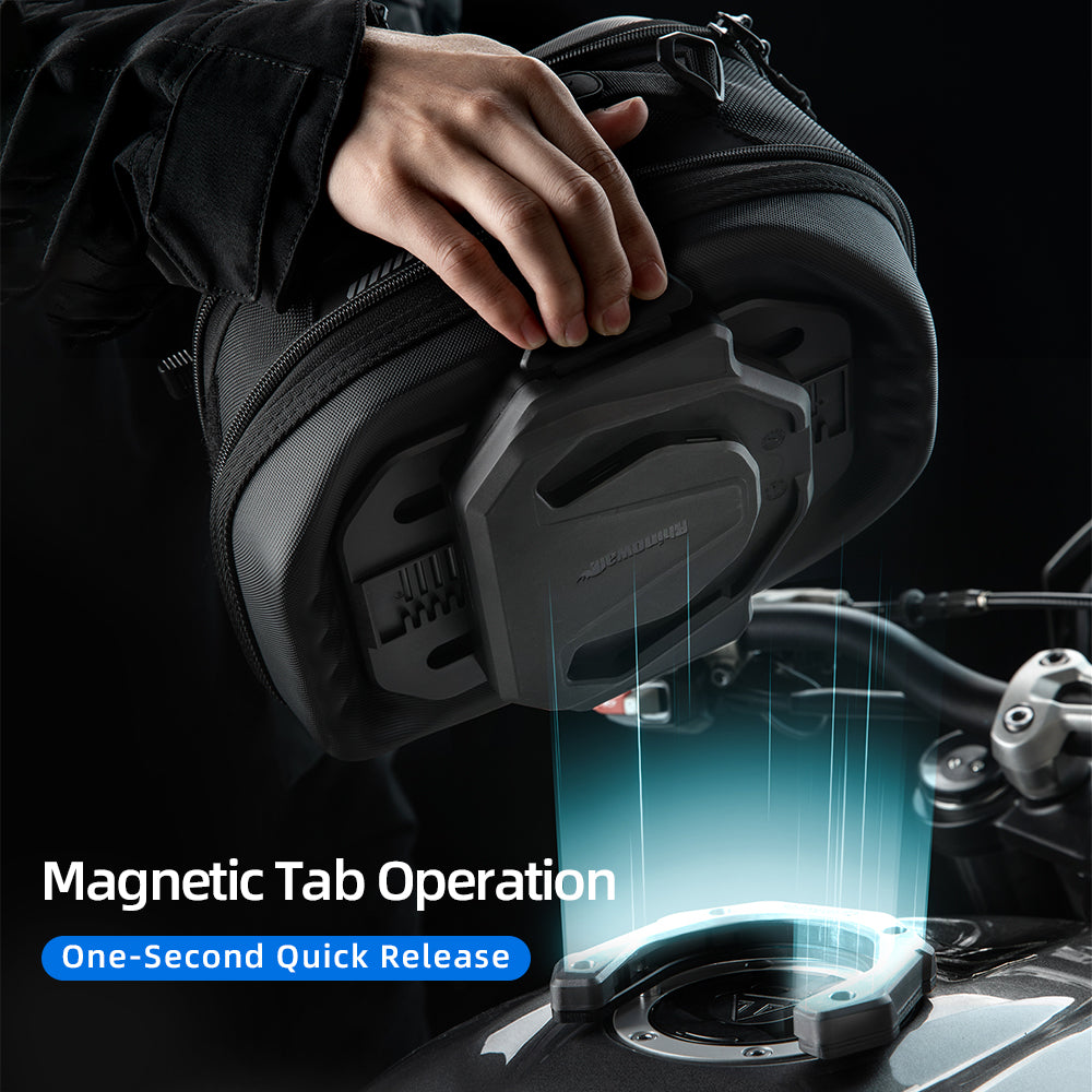 RhinoWalk 6.5L Expandable Motorcycle Tank Bag - Magnetic Quick Release & Anti-Theft Design