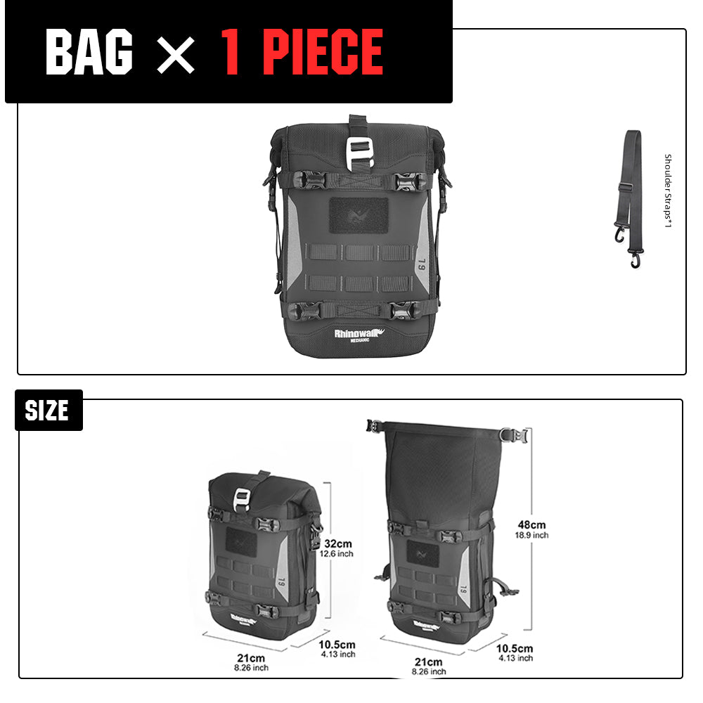 Rhinowalk Motorcycle Front Bumper Bag 6L Waterproof with MOLLE System & Detachable Inner Bag