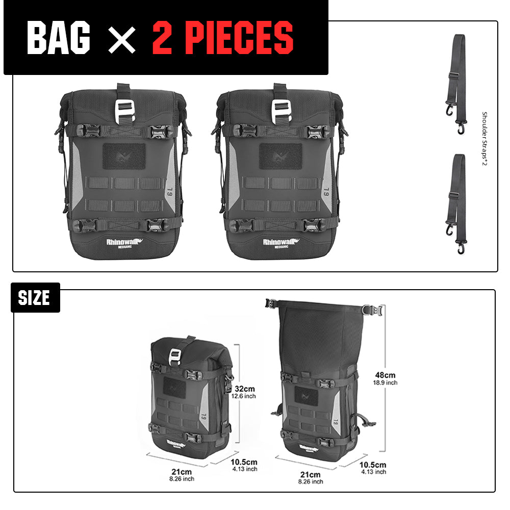 Rhinowalk Motorcycle Front Bumper Bag 6L Waterproof with MOLLE System & Detachable Inner Bag