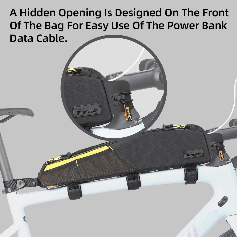 Rhinowalk Wilderness 2.1L Waterproof Bike Top Tube Bag - Adjustable Storage for Cycling