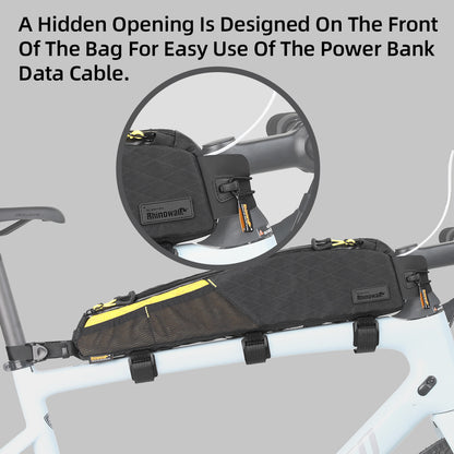 Rhinowalk Wilderness 2.1L Waterproof Bike Top Tube Bag - Adjustable Storage for Cycling
