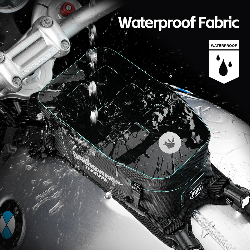 Rhinowalk Motorcycle Tank Bag With Removable Inner Liner MOLLE Top Flap 2L Waterproof Motor Front Storage MCY2601