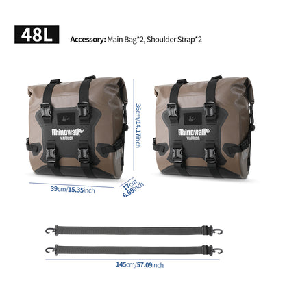 Rhinowalk Motorcycle Quick Release Side Bag 24L Waterproof 1 Or 2 PIece Motor Saddle Storage Bag With Support Board Air Valve MYS2406