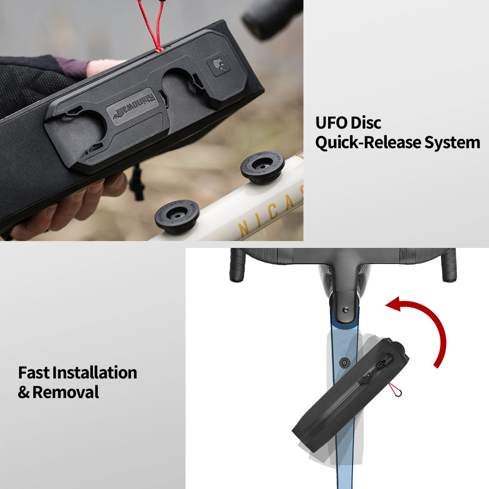 Rhinowalk 1L Fully Waterproof Bicycle Top Tube Bag | Quick-Release Hard Shell Triangle Bag BWJ0803