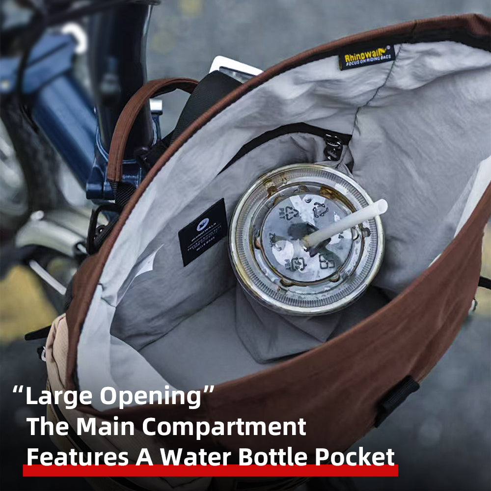 Rhinowalk Folding Bike Handlebar Bag 6.5L Quick-Release Urban Cycling  Waterproof with Rain Cover for Brompton Bikes