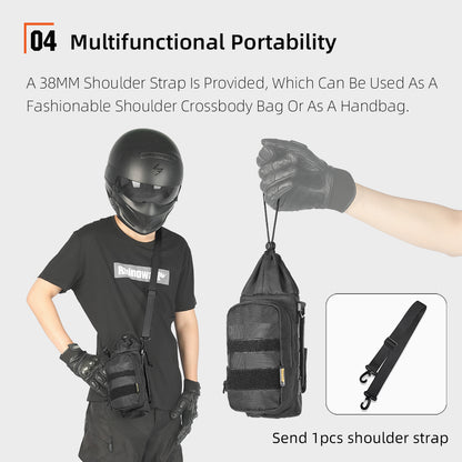 Rhinowalk 1.5L Tactical MOLLE Water Bottle Bag - Insulated Multifunctional Pouch with Shoulder Strap for Cycling, Motorcycling & Outdoor